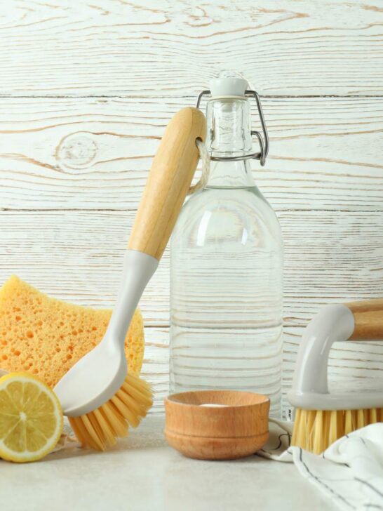 Lemon Juice, brush, water, for Grout Stains cleaning